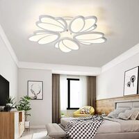 Lustra LED cu telecomanda TULIP 73W, 5 Petale, luminaRece/Calda/Neutra, Dimabila, Alb