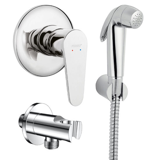 Set 3 in 1 Algeo: BAG7PA baterie ingropata dus si set dus igienic Presso, crom, Ferro BAG7PA-SET1