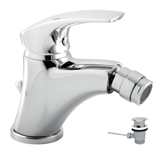 Baterie stativa bideu Metalia 57, crom cu ventil , Ferro 57011,0