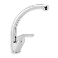 Baterie stativa spalator Metalia 57, crom cu pipa lebada, Ferro 57014,0