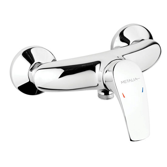 Baterie perete dus Metalia 57, crom fara accesorii, Ferro 57060/1,0