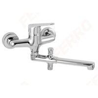 Baterie perete cada/dus Iris New, crom cu pipa mobila fara accesorii, Ferro 94431/1,0