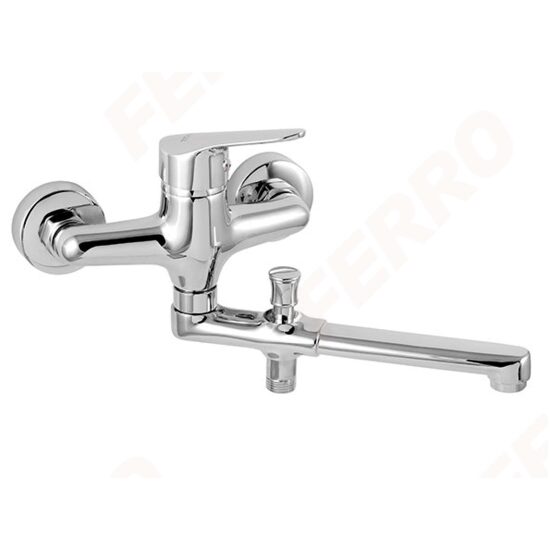 Baterie perete cada/dus Iris New, crom cu pipa mobila fara accesorii, Ferro 94431/1,0