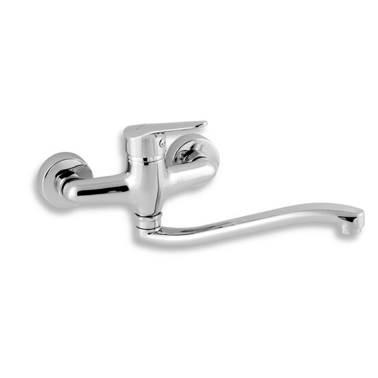 Baterie perete lavoar/spalator Iris New, crom fara accesorii, Ferro 94470,0