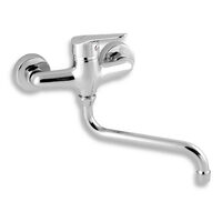 Baterie perete lavoar/spalator Iris New, crom fara accesorii, Ferro 94470/T,0