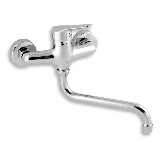 Baterie perete lavoar/spalator Iris New, crom fara accesorii, Ferro 94470/T,0