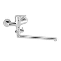 Baterie perete cada/dus Iris New, crom cu pipa mobila fara accesorii, Ferro 94472/1,0