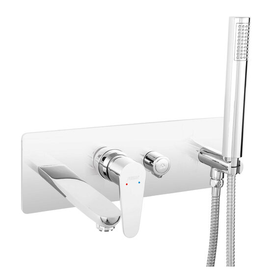 Baterie ingropata cada/dus Algeo, crom cu pipa si set dus, Ferro BAG11P