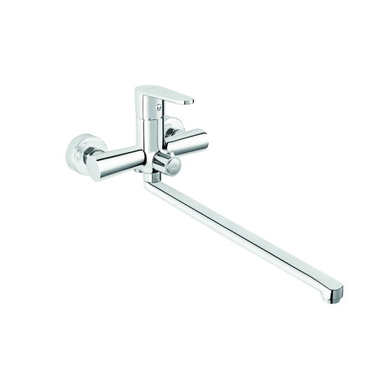 Baterie perete cada/dus Algeo, crom cu pipa mobila fara accesorii, Ferro BAG5A