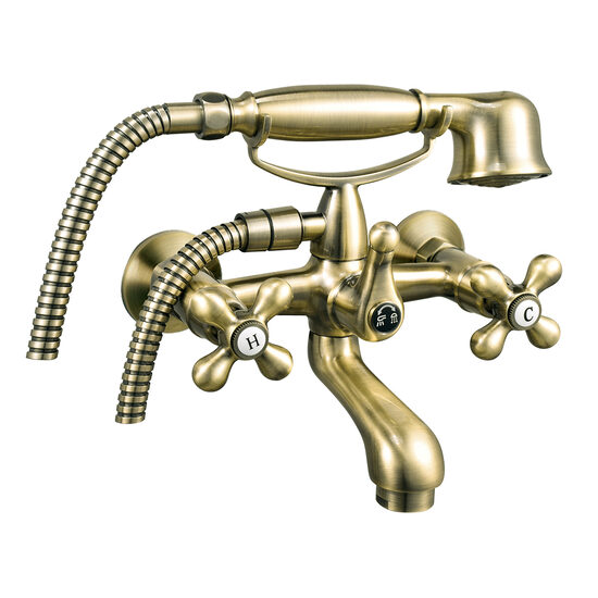 Baterie perete cada/dus Antica, bronz cu accesorii, Ferro BAI11BR