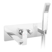 Baterie ingropata cada/dus Square, crom cu pipa si set dus, Ferro BAQ11P