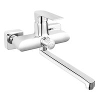 Baterie perete cada/dus Square, crom cu pipa mobila, Ferro BAQ3A