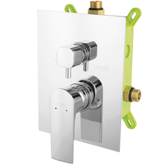 Baterie ingropata cada/dus Square, crom cu caseta montaj, Ferro BAQ7P2BOX