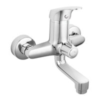 Baterie perete cada/dus Combo, crom cu pipa mobila fara accesorii, Ferro BCM1A