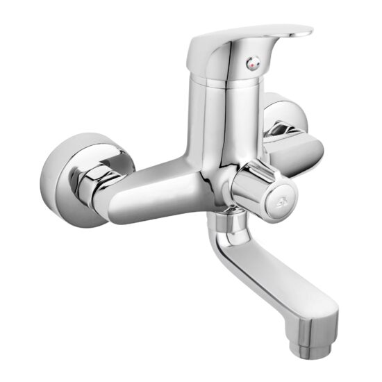 Baterie perete cada/dus Combo, crom cu pipa mobila fara accesorii, Ferro BCM1A