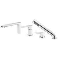 Baterie stativa cada/dus cu 4 gauri Adore, alb/crom, Ferro BDR11A