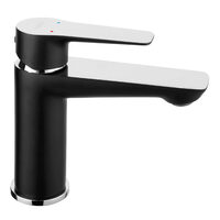 Baterie stativa lavoar Adore, negru/crom cu ventil, Ferro BDR2BLC