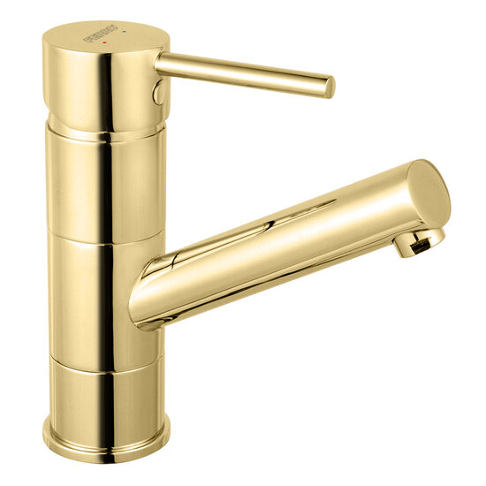 Baterie stativă lavoar Fiesta cu pipă mobilă, auriu, Ferro BFI2AG