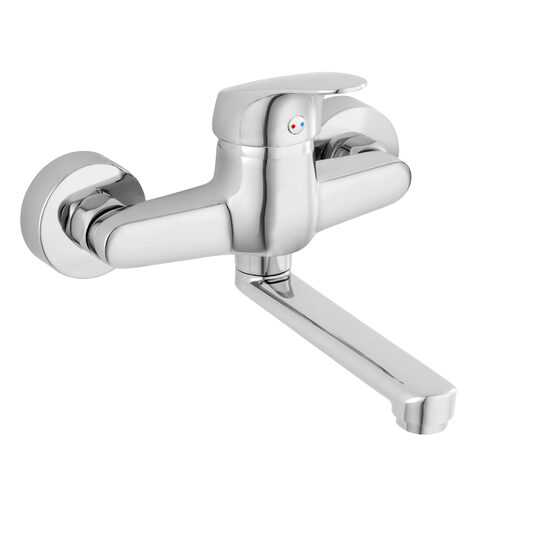 Baterie perete lavoar/spalator Ferro One Leed Breeam, crom, Ferro BFO3-LB