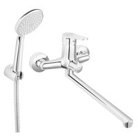 Baterie perete cada/dus Isso, crom cu accesorii, Ferro BIS55A