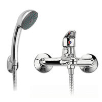 Baterie perete cada/dus Smile, crom cu accesorii, Ferro BSM11