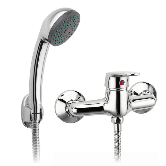 Baterie perete dus Smile, crom cu accesorii, Ferro BSM77