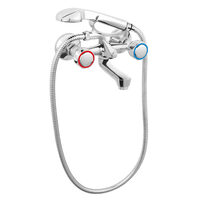 Baterie perete cada/dus Standard crom cu accesorii, Ferro BST11