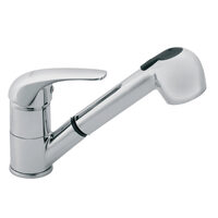 Baterie stativa bucatarie Vasto, crom cu dus extractibil, Ferro BVA8