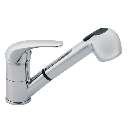 Baterie stativa bucatarie Vasto, crom cu dus extractibil, Ferro BVA8