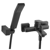 Baterie perete cada/dus Vitto, negru cu accesorii, Ferro BVI11VLBL