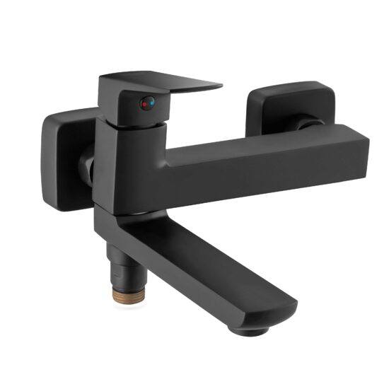 Baterie perete cada/dus Vitto VerdeLine, negru cu set de dus si pipa comutator, Ferro BVI1RVLBL