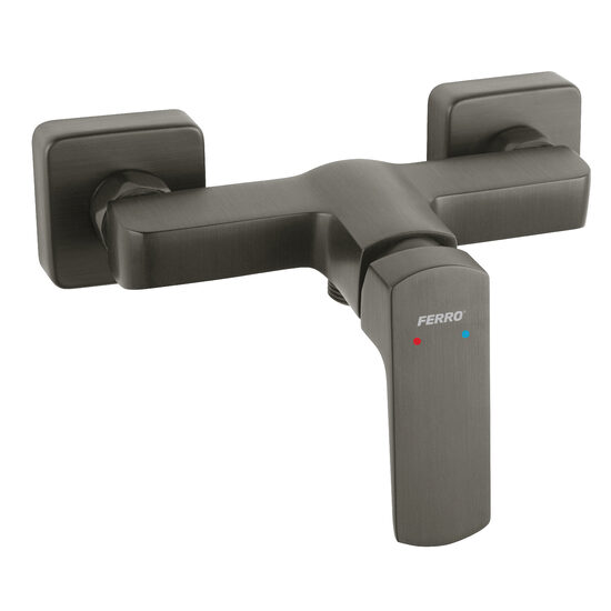 Baterie perete dus Vitto VerdeLine, gun metal fara accesorii, Ferro BVI7VLGM