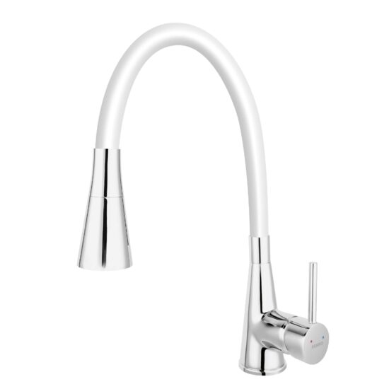 Baterie stativa spalator Zumba II, crom/alb 2-F, pipa elastica, Ferro BZA42W