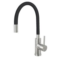 Baterie stativă spălător Zumba Inox, pipa elastica neagra, Ferro BZA4BSS