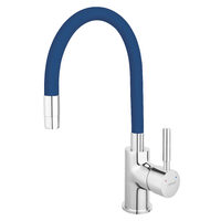 Baterie stativa spalator Zumba, crom/albastru, pipa elastica, Ferro BZA4L