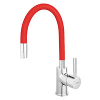 Baterie stativa spalator Zumba, crom/rosu, pipa elastica, Ferro BZA4R