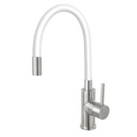 Baterie stativă spălător Zumba Inox, pipa elastica alba, Ferro BZA4WSS