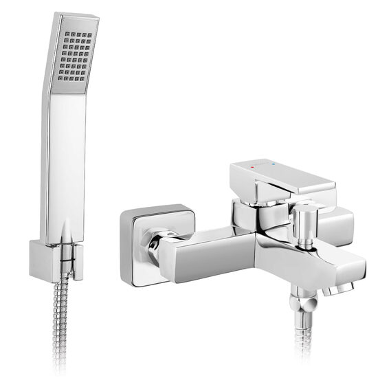 Baterie perete cada/dus Zicco, crom cu accesorii, Ferro BZI11