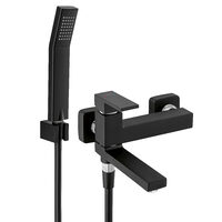 Baterie perete cada/dus Zicco, negru cu set de dus si pipa comutator, Ferro BZI11RBL