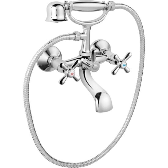 Baterie perete cada/dus Retro New, crom cu accesorii, Ferro XD11