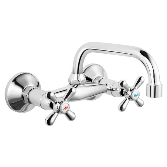 Baterie perete lavoar/spalator Retro, crom, Ferro XR3