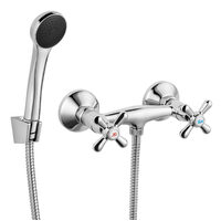 Baterie perete dus Retro, crom cu accesorii, Ferro XR77