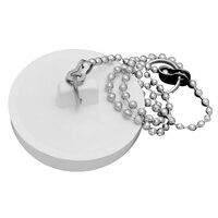 Dop cu lant pentru spalator/cadă de duș, alb, Ferro KORZL52