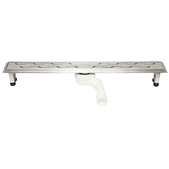 Rigola dus inox L= 800 mm cu model grila "S" si sifon DN40/50, Ferro OL80