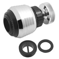 Regulator de debit pivotant, crom/negru pt. baterii spalator, Ferro P1014-W