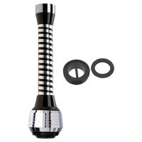 Regulator de debit lung cu 2 functii, crom/negru pt. baterii spalator, Ferro P1314-W