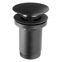 Ventil lavoar click-clack din alama  1 1/4" Rotondo cu preaplin, negru, Ferro S285-BL-B