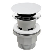 Ventil lavoar click-clack din ABS  1 1/4" cu preaplin, ceramic alb, Ferro S288PPC