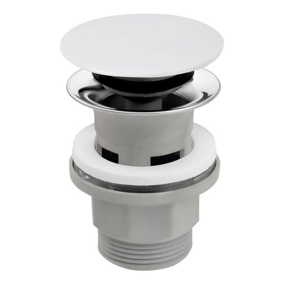 Ventil lavoar click-clack din ABS  1 1/4" cu preaplin, ceramic alb, Ferro S288PPC