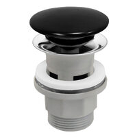 Ventil lavoar click-clack din ABS  1 1/4" cu preaplin, ceramic negru, Ferro S288PPCB